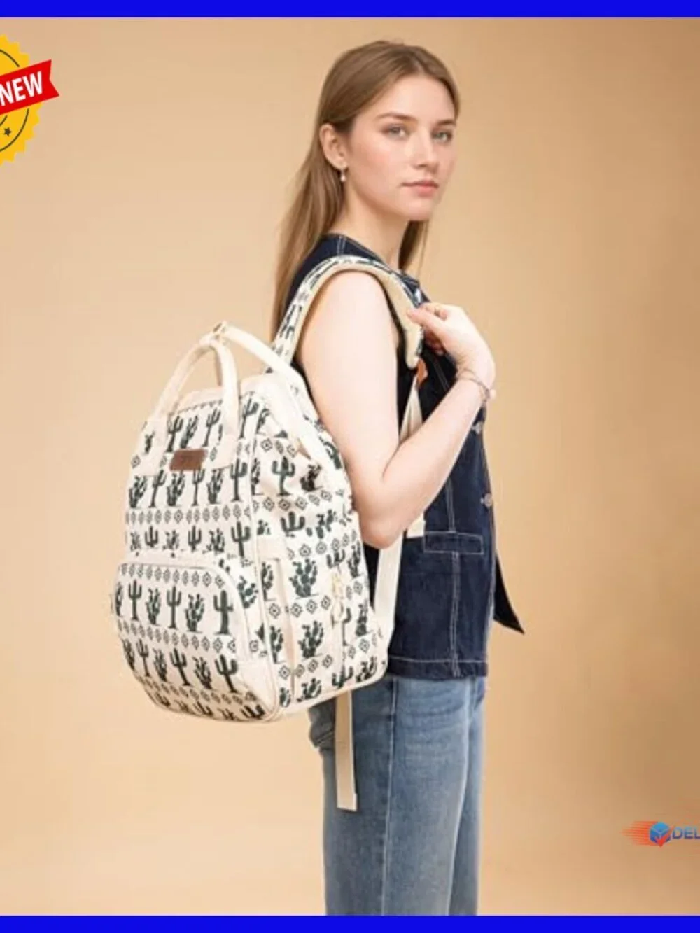 Travel Backpack with Insulated Pockets, Water Resistant Canvas Daypack